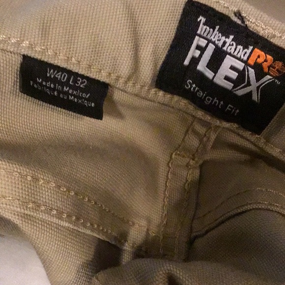 Timberland Straight Fit Pants 40 x 30 Khaki Pro Flex Canvas [New With Tags] - Picture 5 of 6